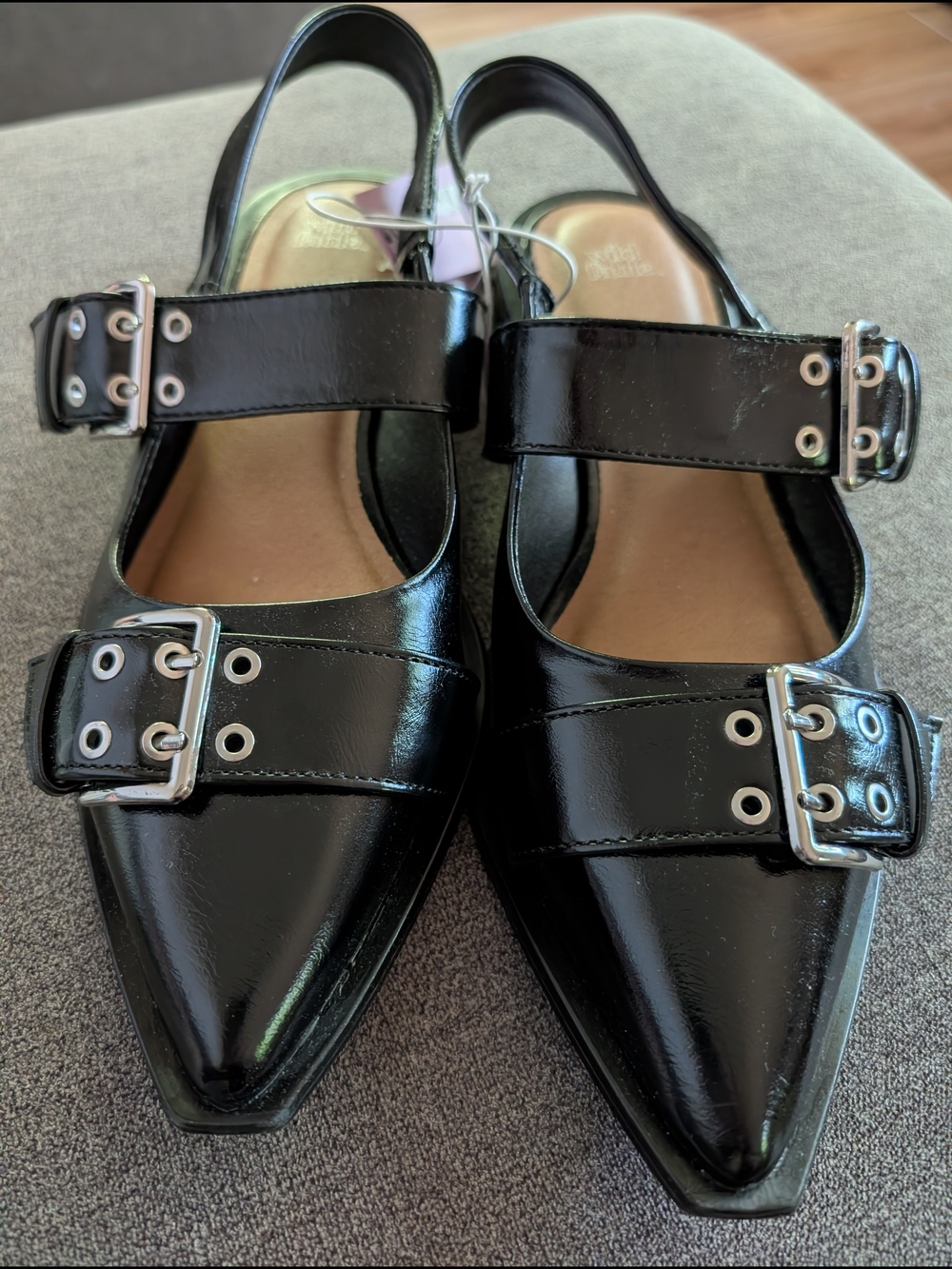 wild fable Black Patent Pointed-Toe Buckle Flats - Picture 2 of 3